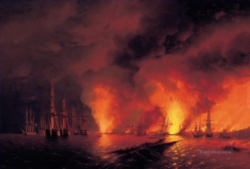 イワン・コンスタンティノヴィチ・アイヴァゾフスキー Painting - シノプの戦い 1853 ロマンチックなイワン・アイヴァゾフスキー ロシア